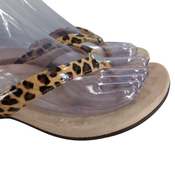 Vionic Davina Leopard Thong Flip Flops Sandals Size 6 Comfort Tan Brown Animal - Picture 13 of 13